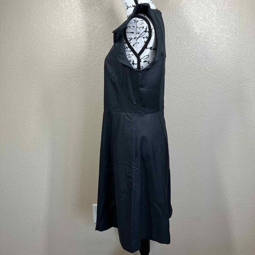 LOFT Women 10 Dress Charcoal Gray Twill Flutter Sleeve Sheath Office business - Picture 14 of 16